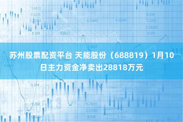 苏州股票配资平台 天能股份（688819）1月10日主力资金净卖出28818万元