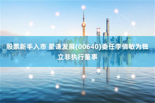 股票新手入市 星谦发展(00640)委任李倩敏为独立非执行董事