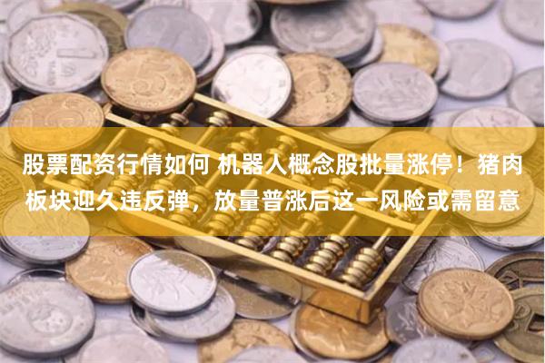 股票配资行情如何 机器人概念股批量涨停！猪肉板块迎久违反弹，放量普涨后这一风险或需留意